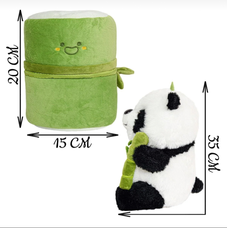 Fermuarlı Panda Peluş