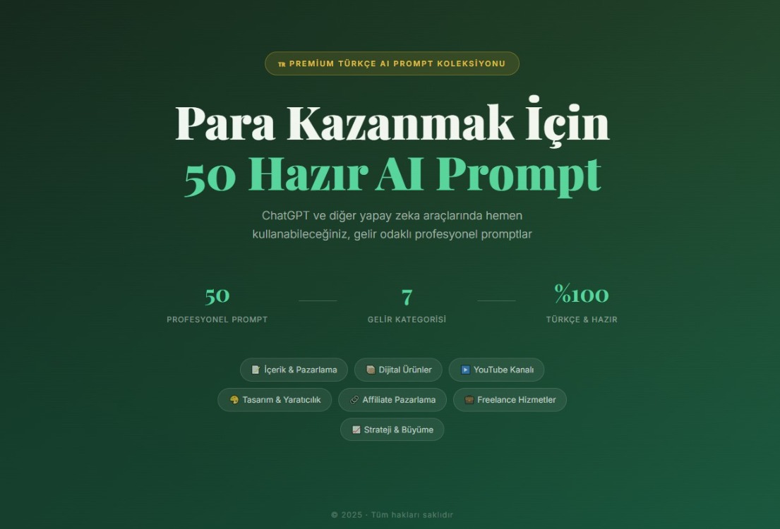 Online Çalışmaya Başlamak İsteyenler İçin 50 Hazır ChatGPT Promptu
