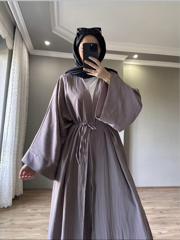 Uzun Kimono Takım Vizon