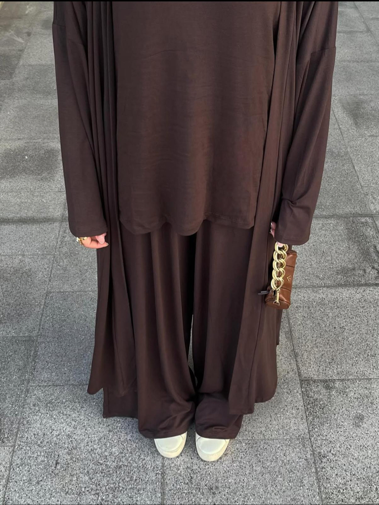 3 lü Abaya Takım Acı Kahve Efsane Rahatlık