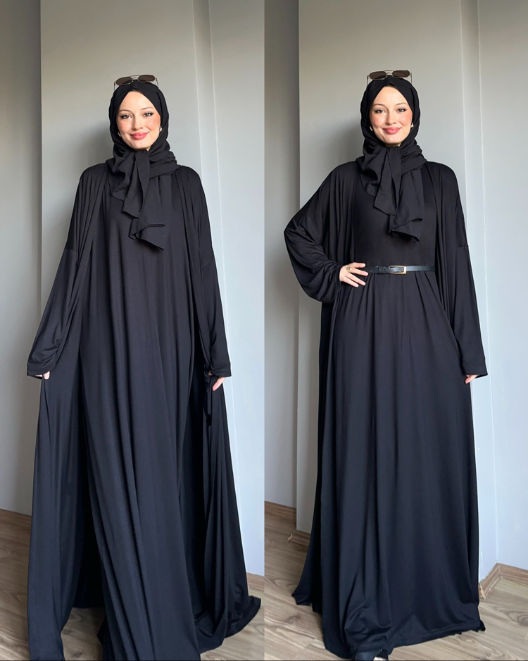 2li Abaya Takım Elbiseli Siyah