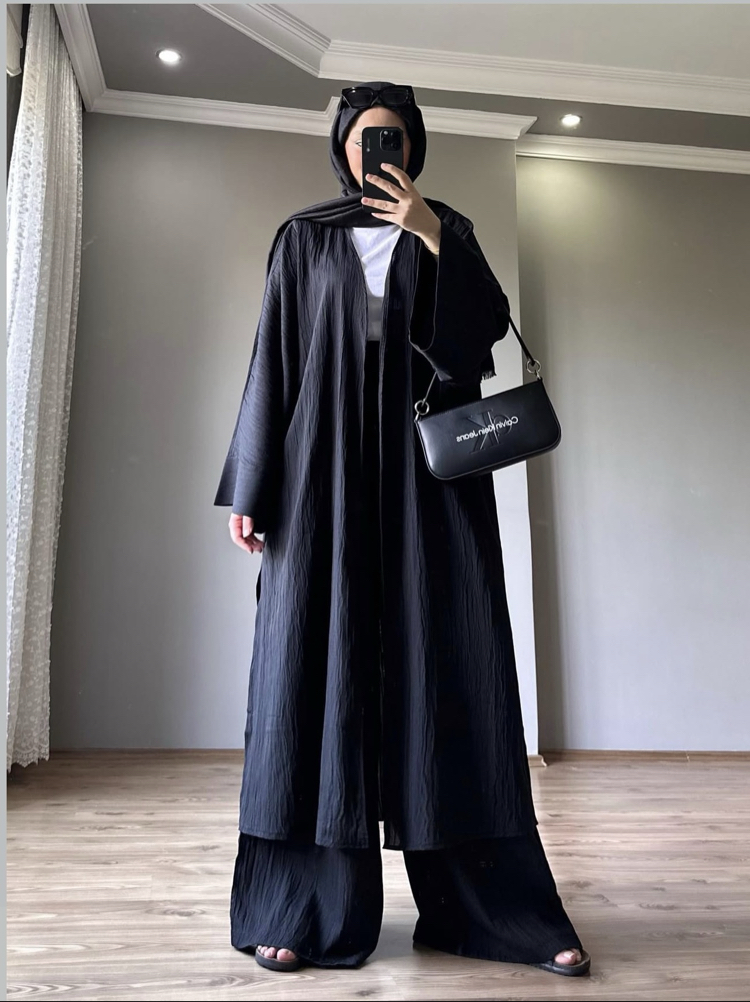 Uzun Kimono Takım Siyah 
