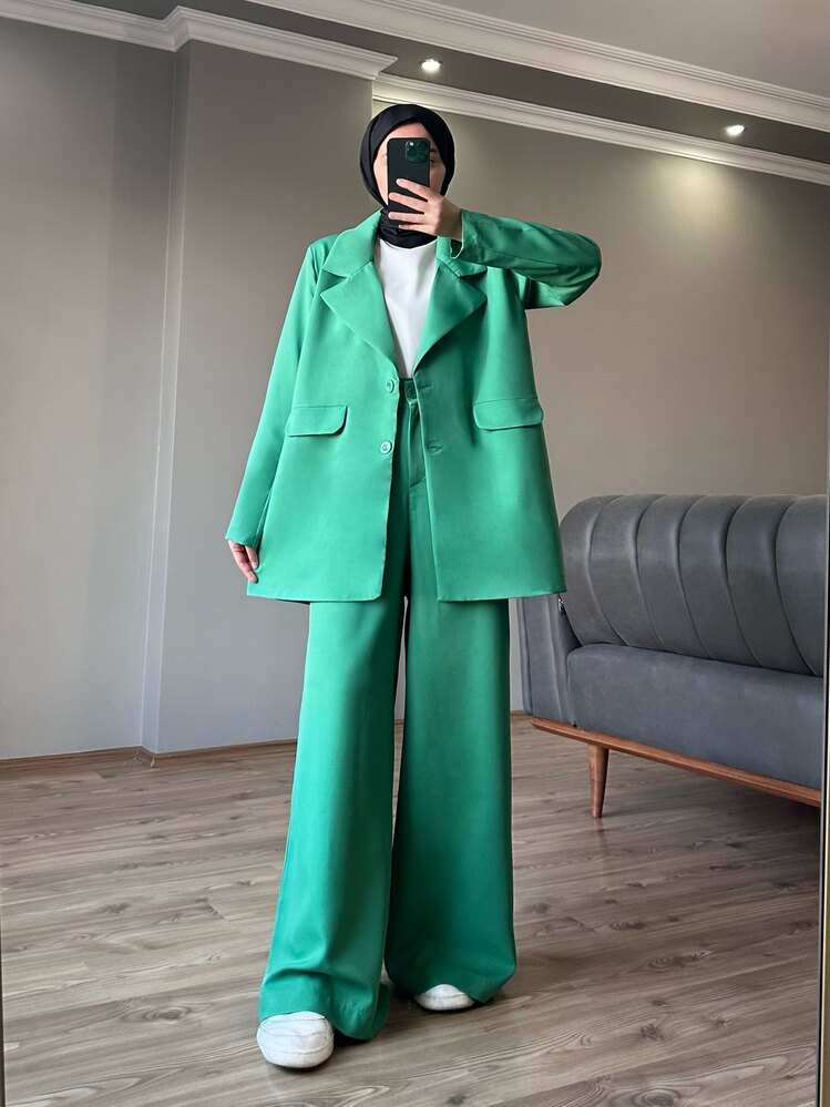 Blazer ceket takım yeşil
