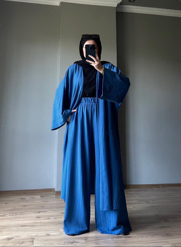 Uzun Kimono Takım Lacivert