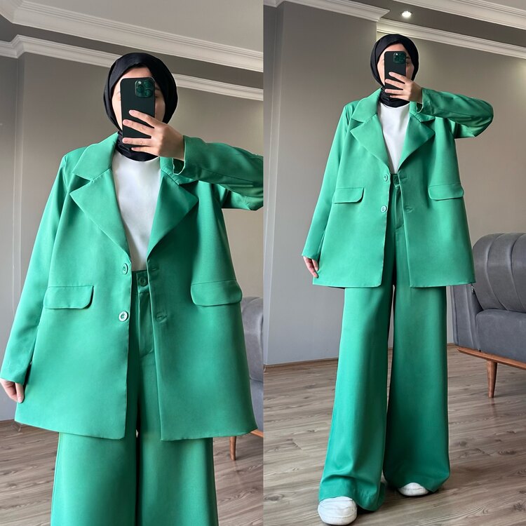 Blazer ceket takım yeşil