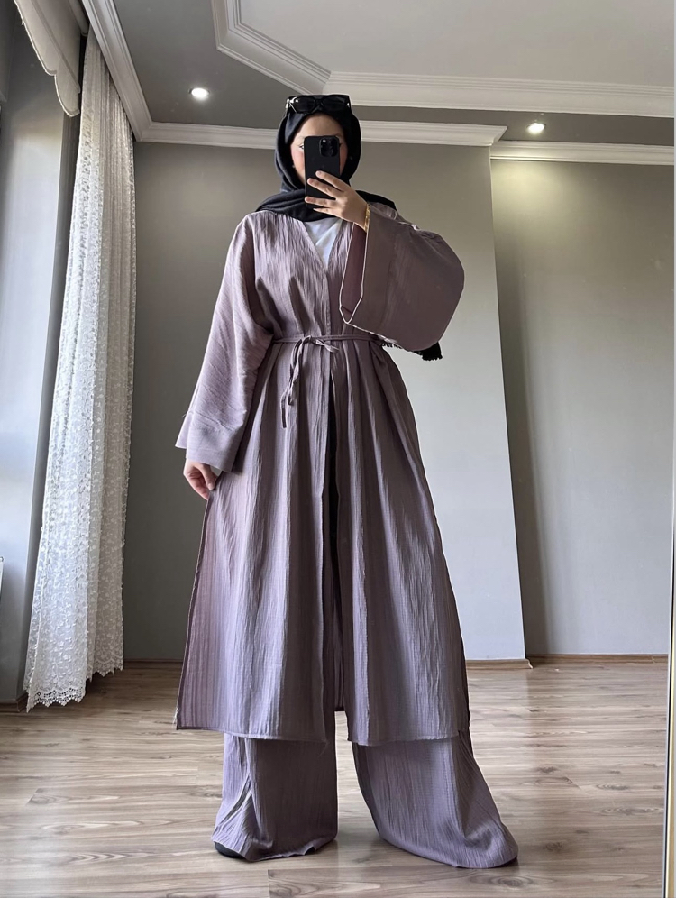 Uzun Kimono Takım Vizon