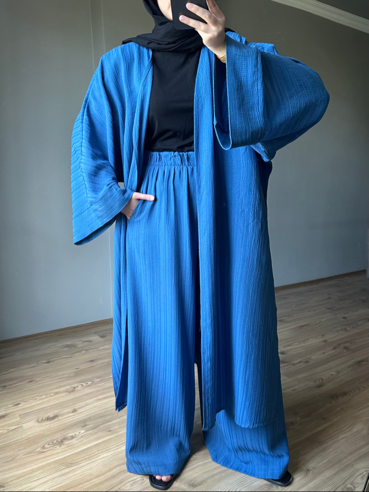 Uzun Kimono Takım Lacivert