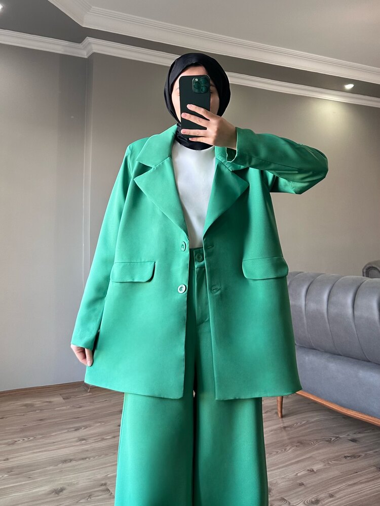 Blazer ceket takım yeşil