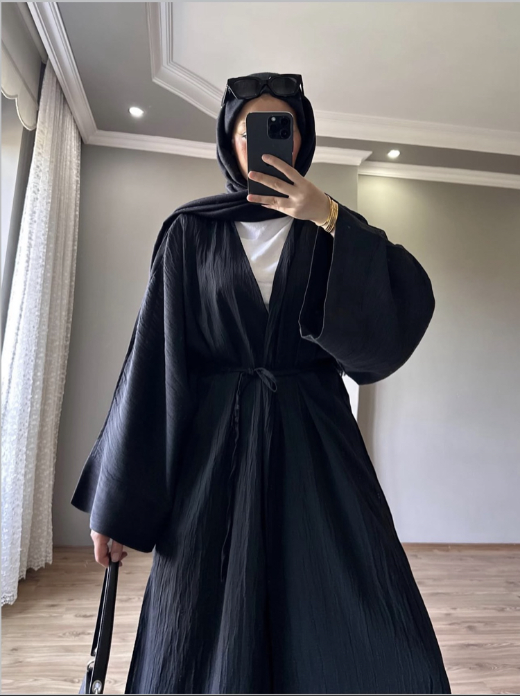Uzun Kimono Takım Siyah 