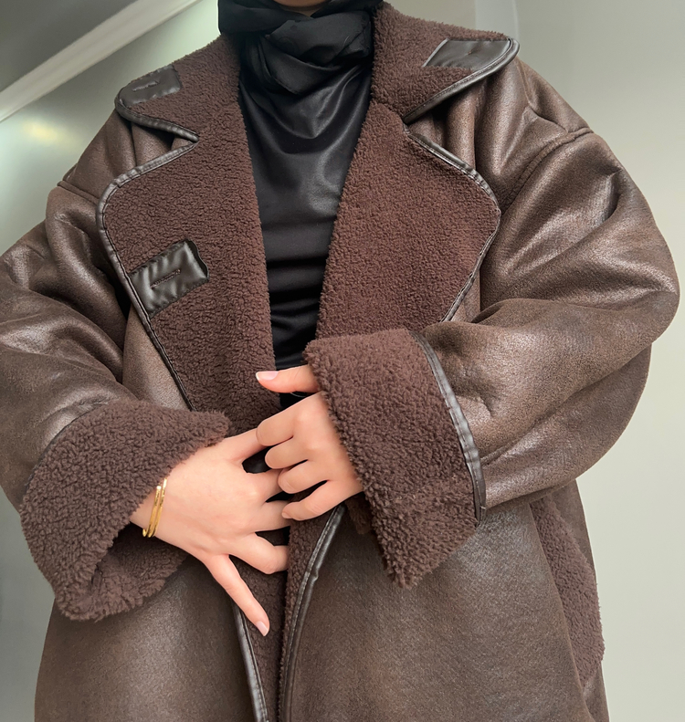 Lüx Kalite Biker Mont Acı Kahve 