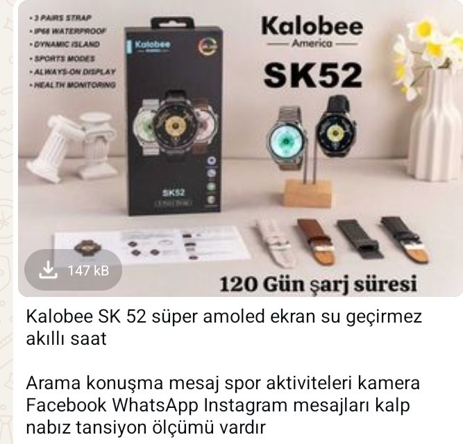kalobe sk 52 süper amoled Android saat