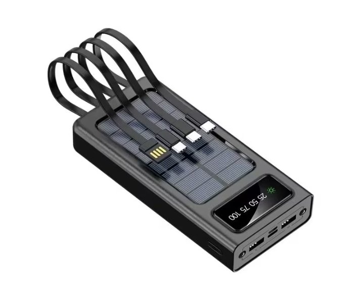 4 kablolu 20.000 lik güneş enerjili powerbank 