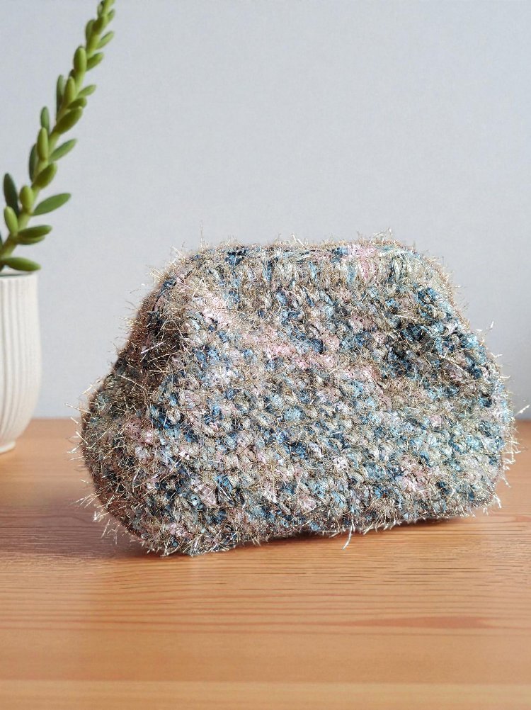 Sparkly Winter Knit Clutch