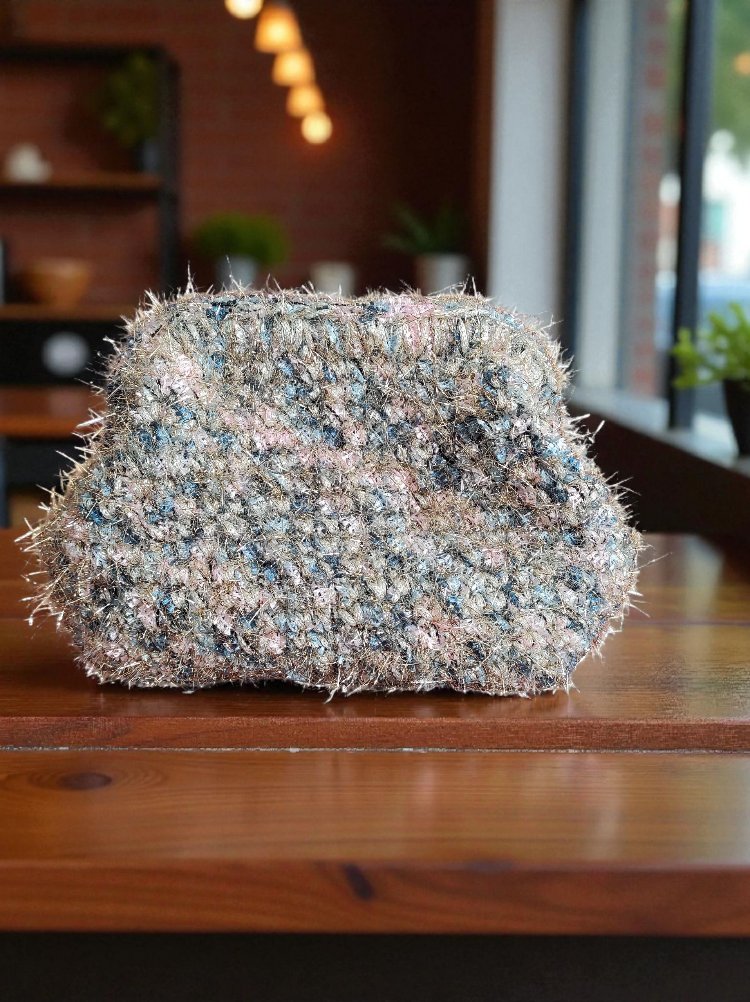 Sparkly Winter Knit Clutch
