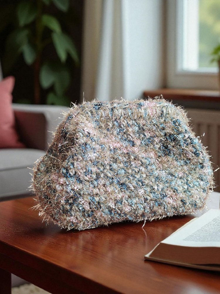 Sparkly Winter Knit Clutch