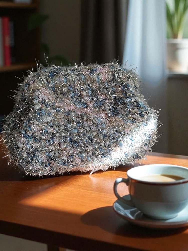Sparkly Winter Knit Clutch