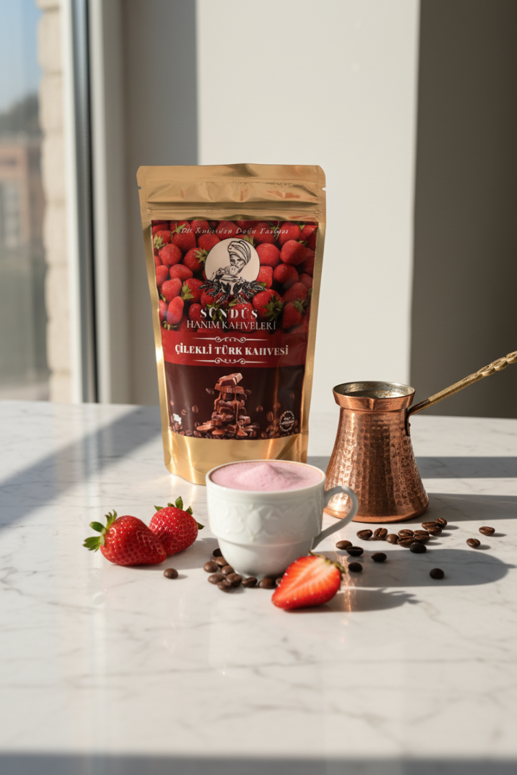 ÇİLEKLİ TÜRK KAHVESİ 200 G