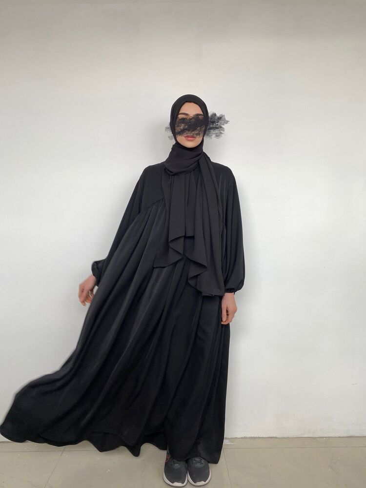Siyah Hifa model Medine ipeği