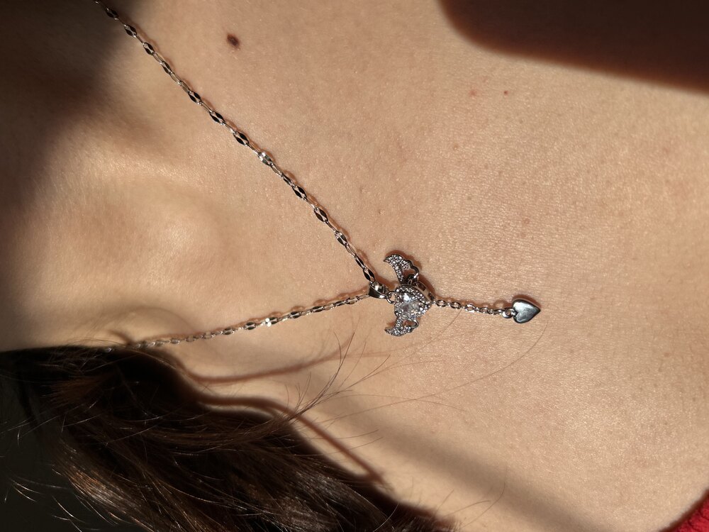 Sarkan taşlı kalp kolye