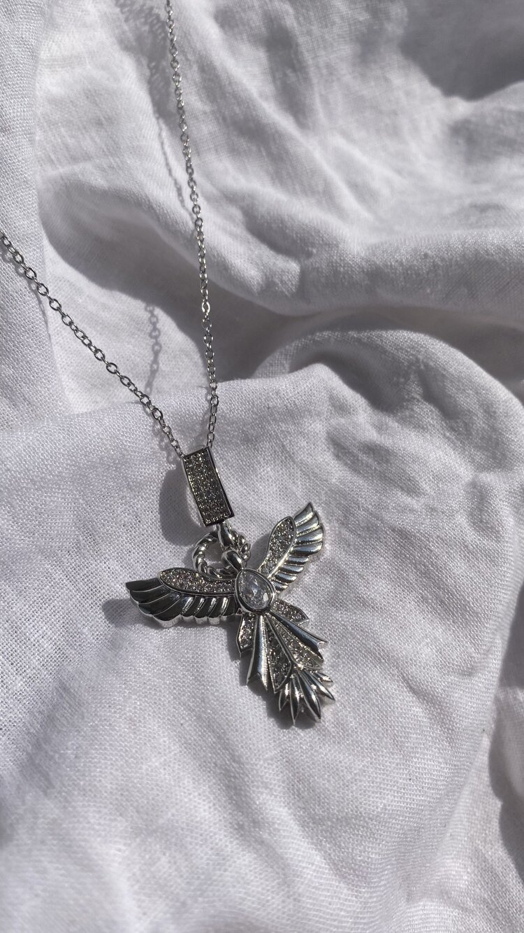 Anka kuşu silver kolye