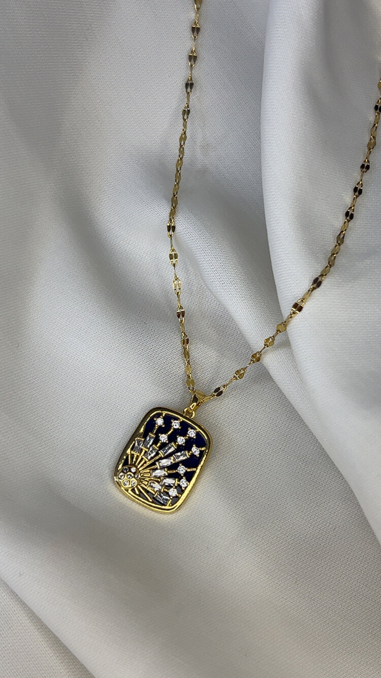 Işıltılı gold kolye