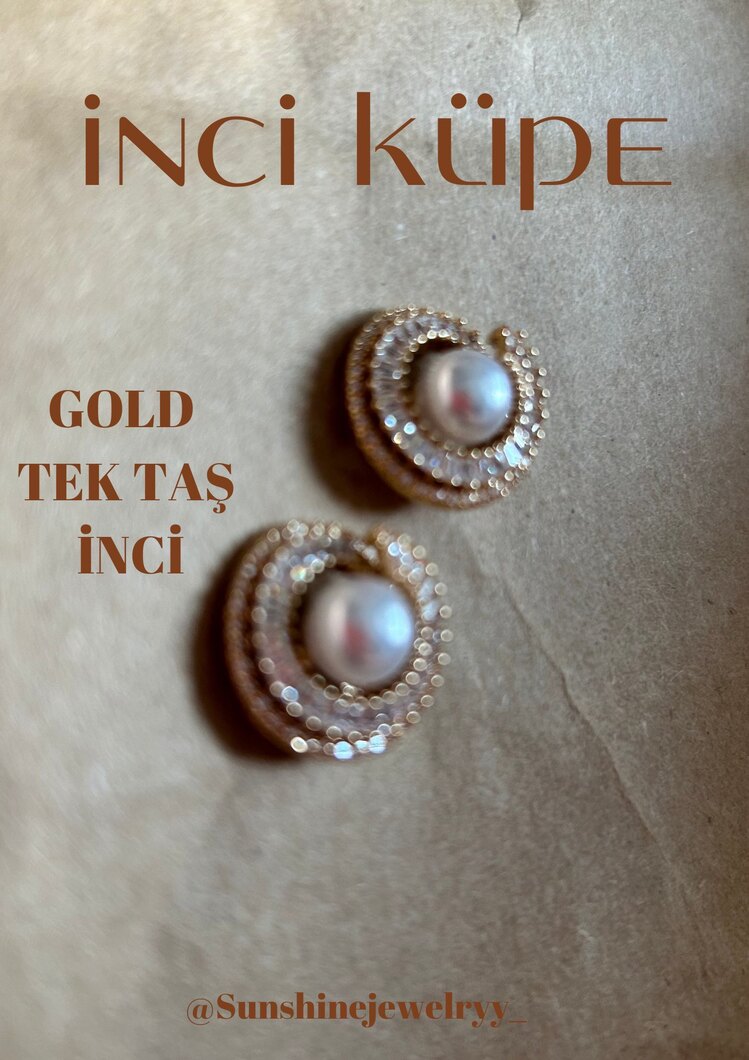 İnci taşlı küpe