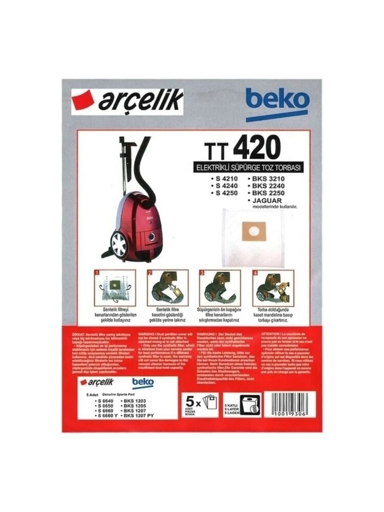 Arçelik S 4240 Elektrikli Süpürge Torbası 