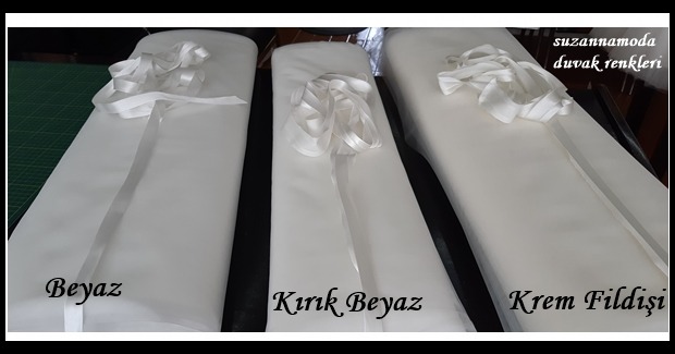 Suzanna Moda Kırık Beyaz Renk 2 Mt 50 Cm Boy Saten Biyeli Çift Kat Hayal Tül Duvak
