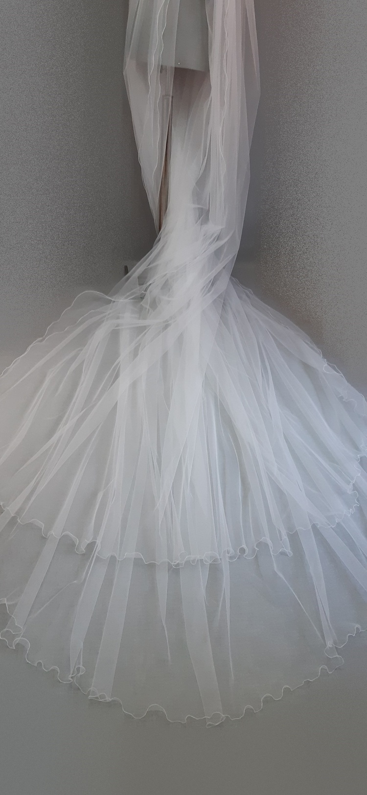 Uzun 3 Buçuk mt Boy Kısa Boy 3mt Taraklı Kabarık Çift Katlı Hayal Tül Gelin Duvağı