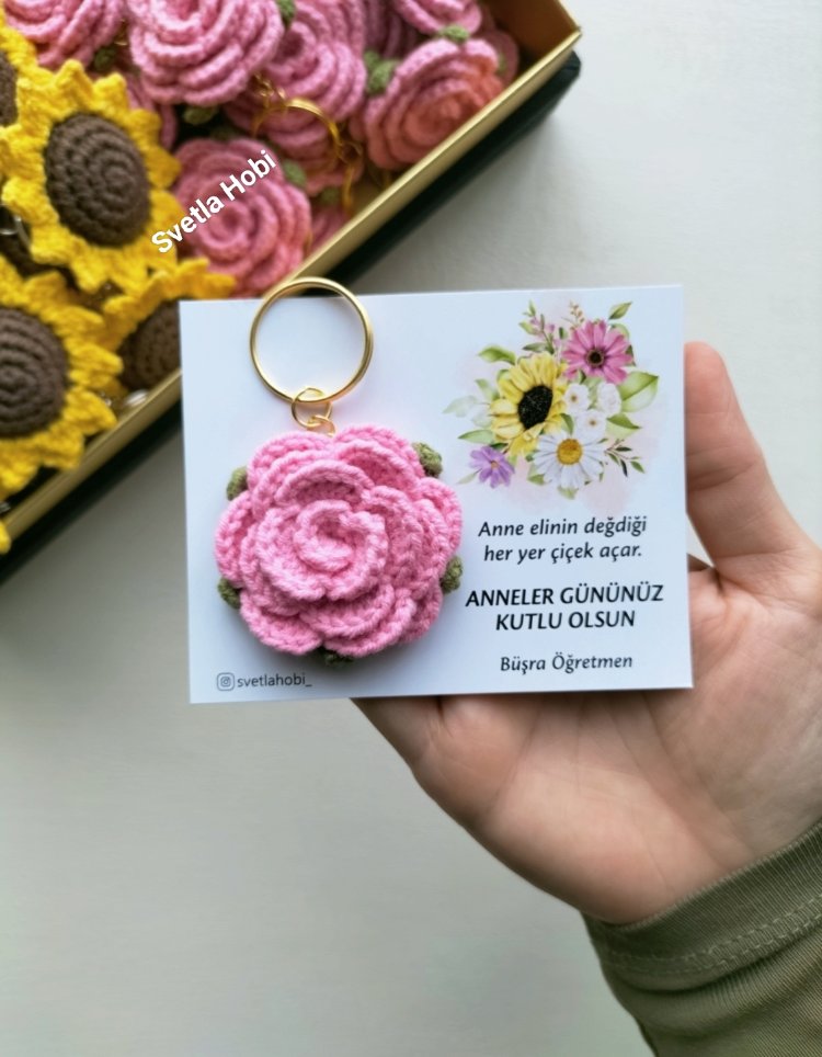 (30adet) kartlı gül anahtarlık