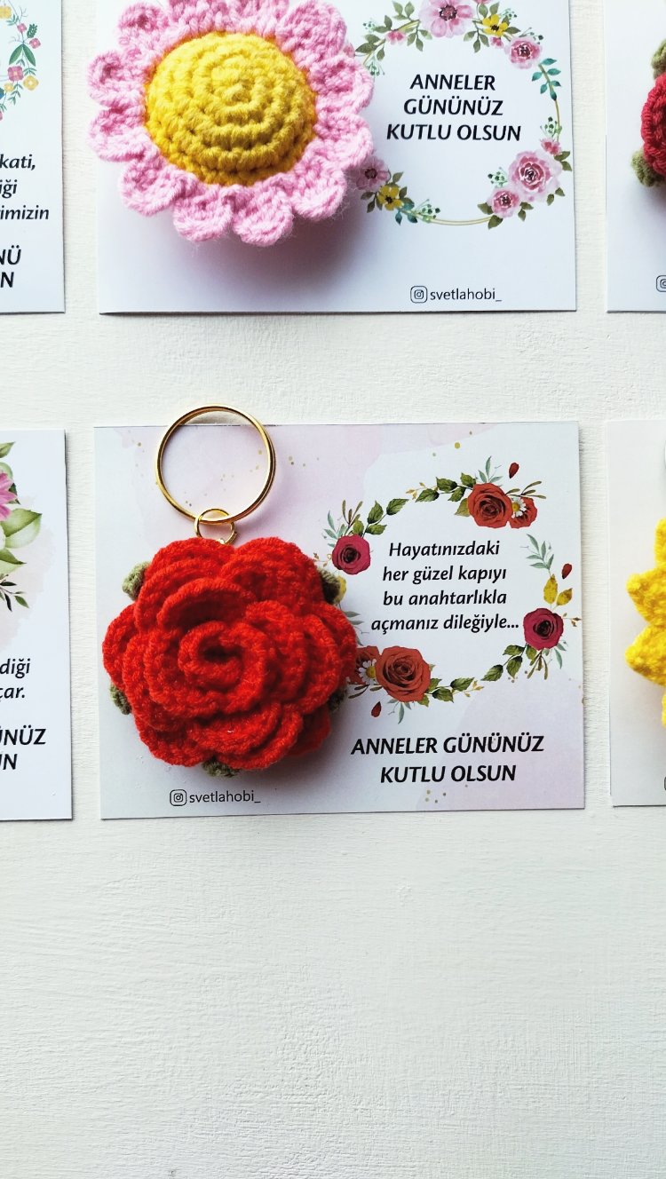 (20adet) kartlı gül anahtarlık 