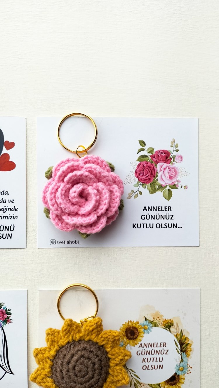 (20adet) kartlı gül anahtarlık 