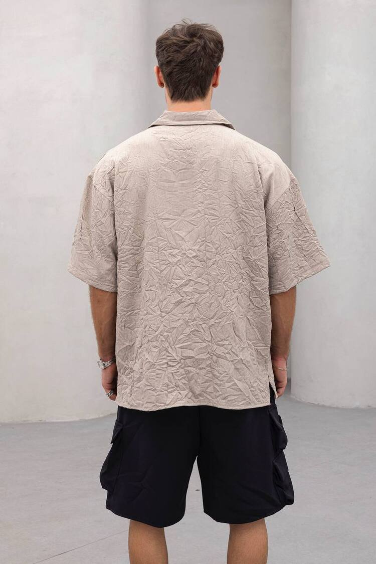 Oversize Desenli Gömlek