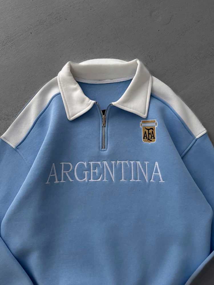 Oversize Half Zip Argentina Sweatshirt