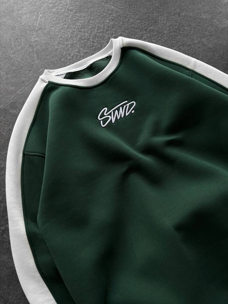 Bisiklet Yaka Oversize Haki Sweatshirt