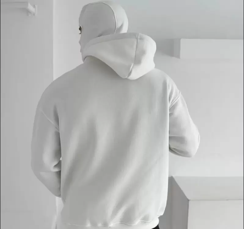 Oversize Fermuarlı Beyaz Ninja Unisex Hırka