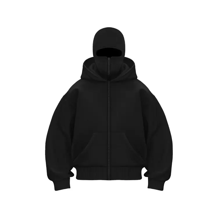 Oversize Fermuarlı Siyah Ninja Unisex Hırka