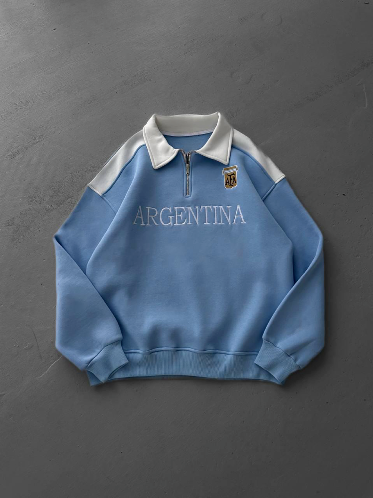 Oversize Half Zip Argentina Sweatshirt