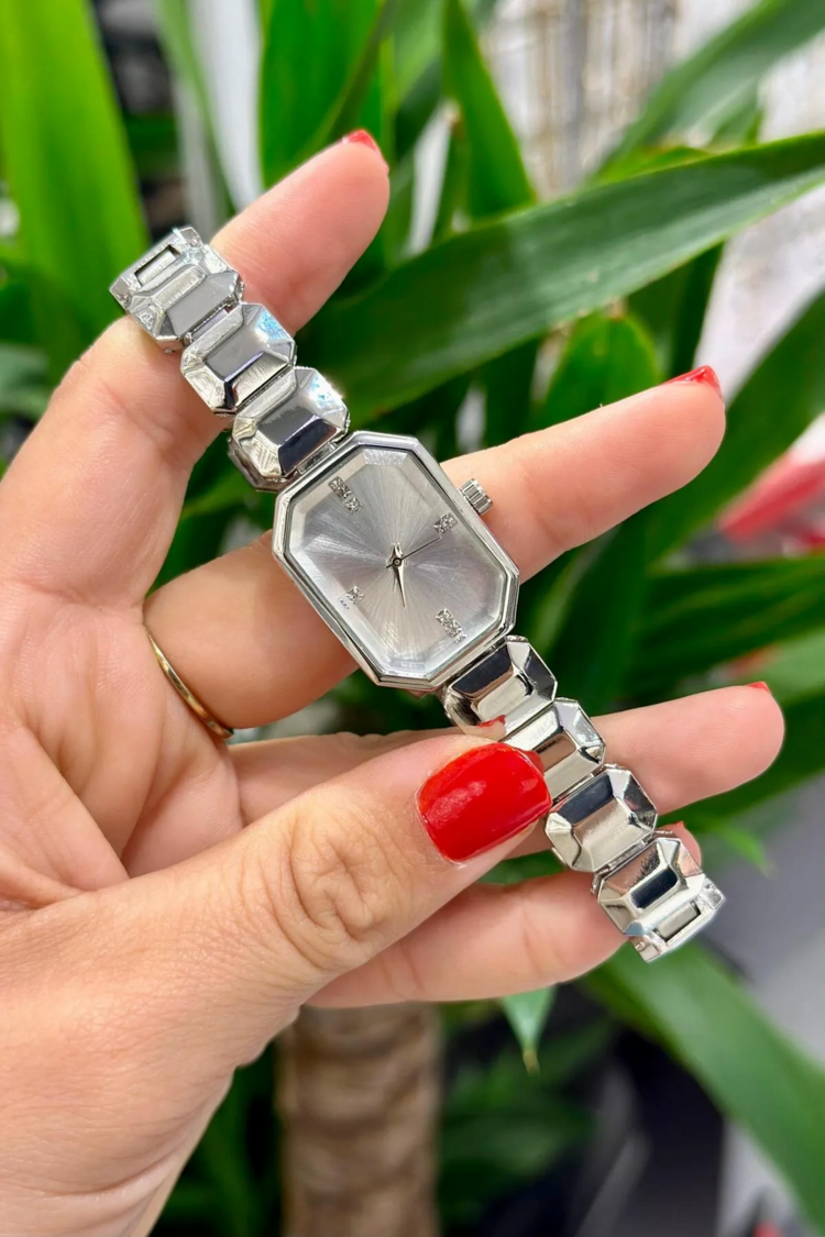 Swalora Crystal Garden Gümüş Saat Metal Kordon