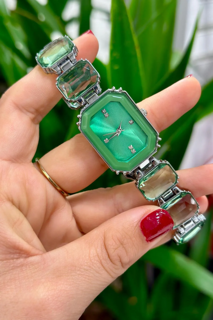 Swalora Crystal Garden Yeşil Saat
