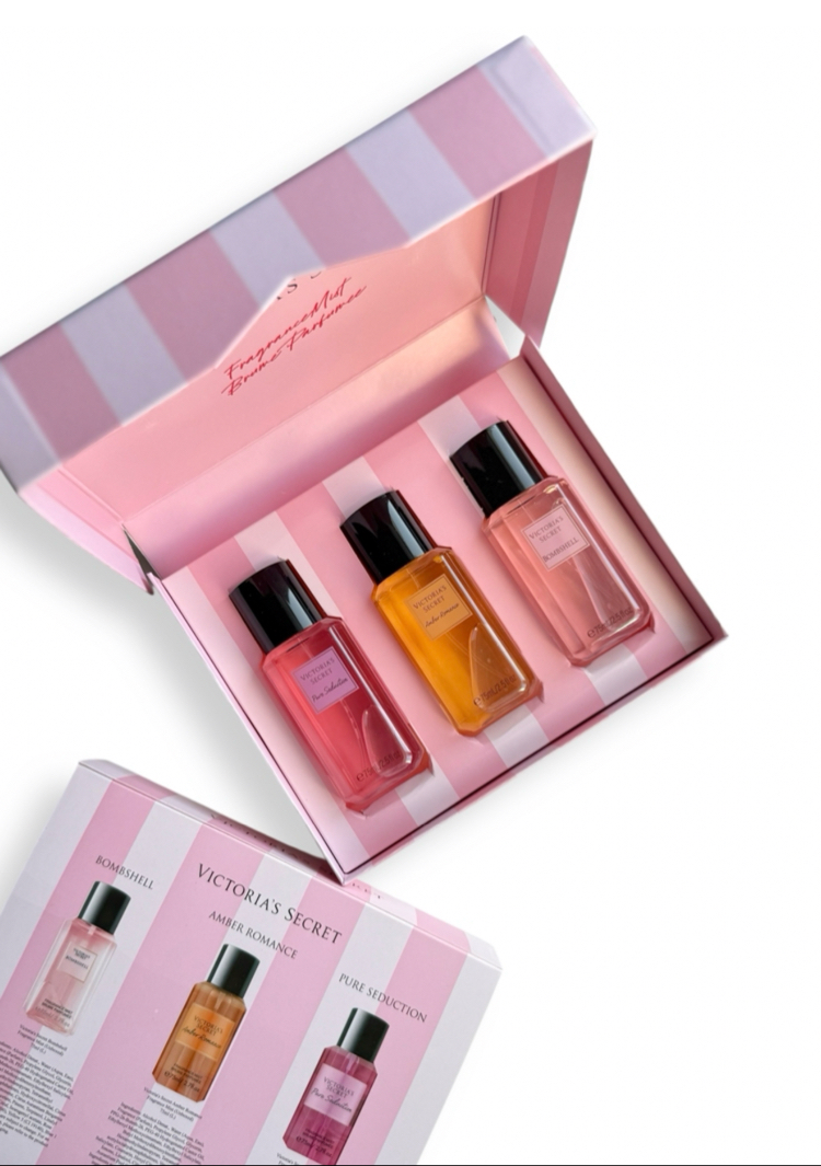 VS İthal Mini Vücut Spreyi Hediye Seti / Pure Seducation - Amber Romance- Bombshell
