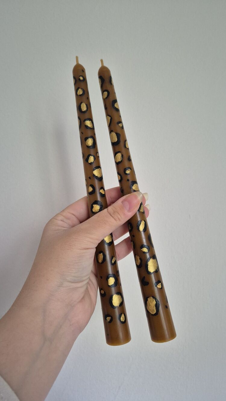 Leopar desen şamdan mumu