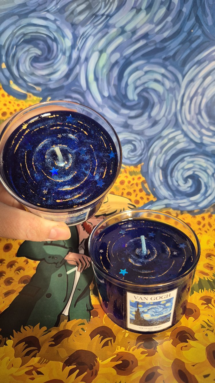 Van Gogh yıldızlı gece mum