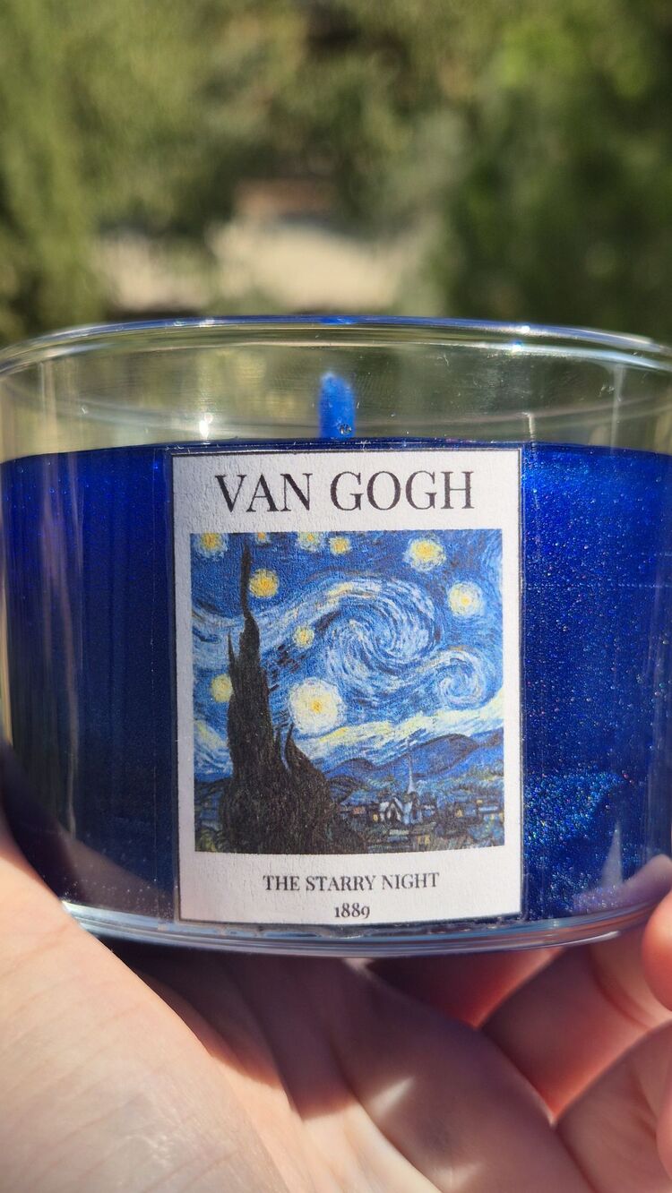 Van Gogh yıldızlı gece mum