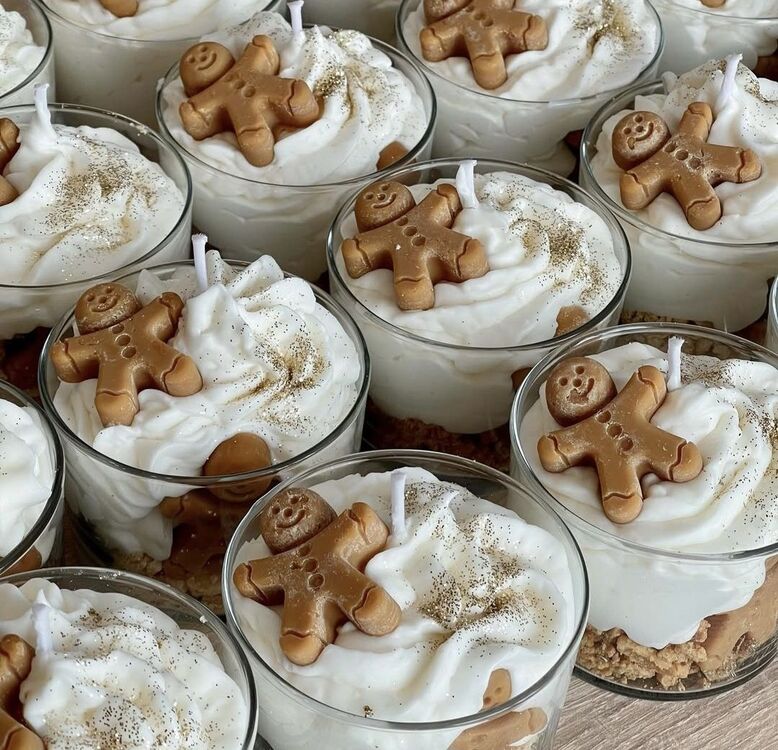 Kremalı gingerbread man mum 