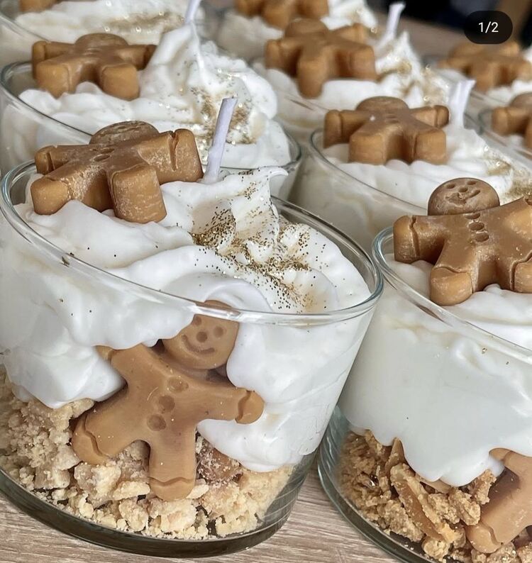 Kremalı gingerbread man mum 