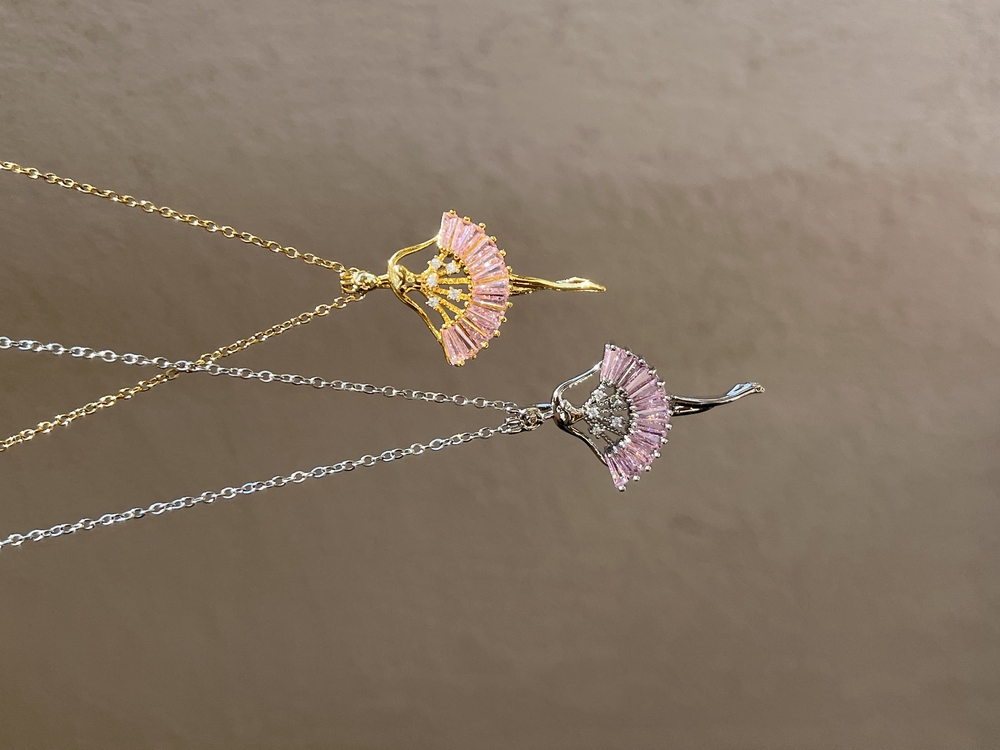çelik ballerina silver kolye