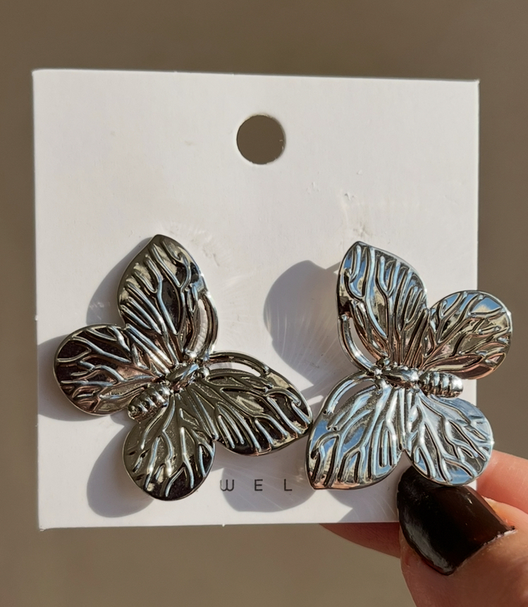 zarif kelebek silver küpe
