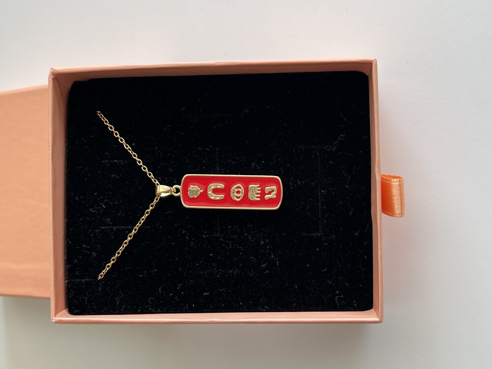 kırmızı şans gold kolye