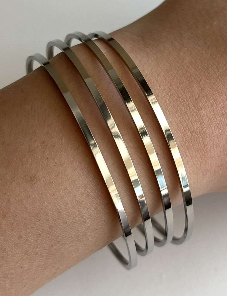 çelik 4lü silver ajda bilezik 66mm